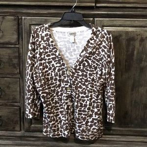 Chico’s damnation print lightweight sweater